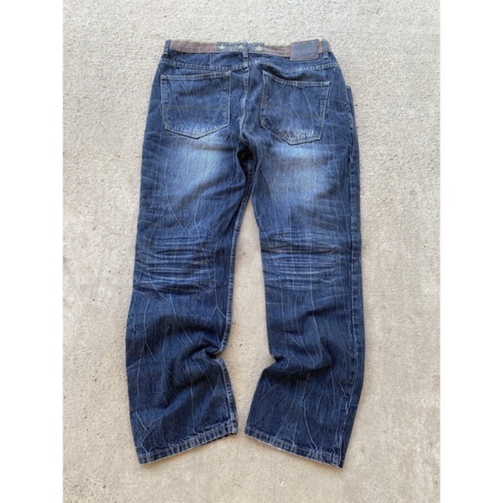 Decibel Jeans Mens 40x32 Blue Denim Straight American Flag Star‎ Waistband Pants